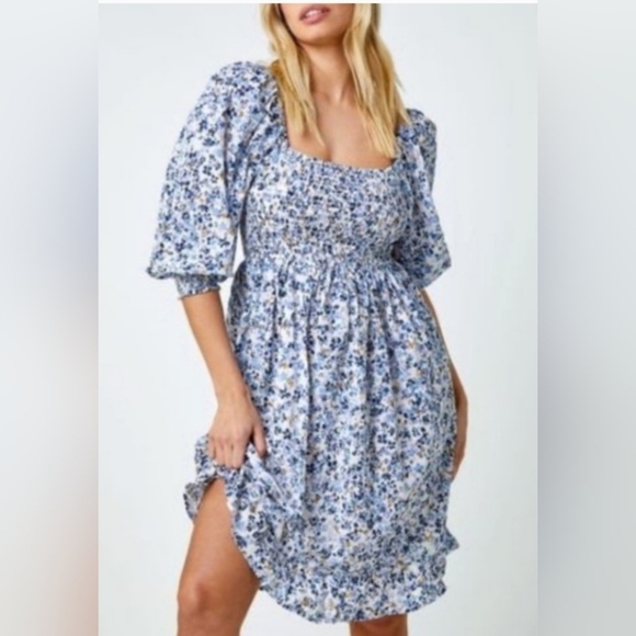 SUPER NATURAL BY SECRET MISSION GEORGETTE GREENPORT DRESS. - Picture 2 of 6